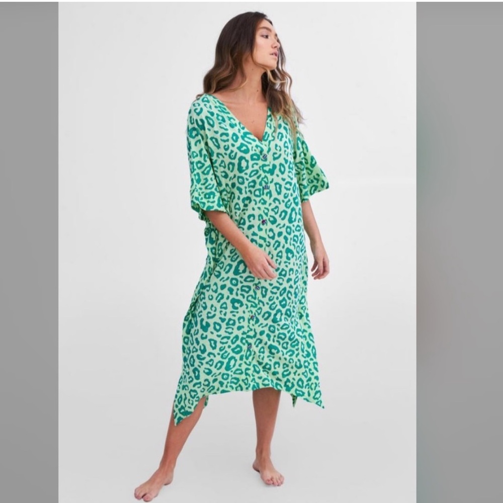 Pitusa Bata Cheetah Green Dress One Size‎